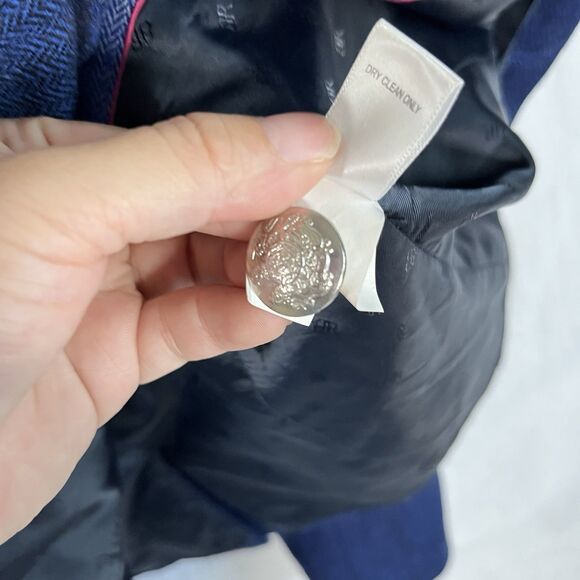 Banana Republic  Blue Herringbone Jacket Size 6 - Picture 9 of 12